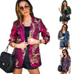 Women's Long-sleeved Lapel Printed Blazer
