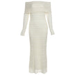 New Fashionable Elegant Socialite Style Off-shoulder Lace Dress Women