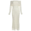 New Fashionable Elegant Socialite Style Off-shoulder Lace Dress Women