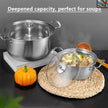BIG 5PCS STAINLESS STEEL COOKWARE HOB STOCKPOT POT CASSEROLE SET WITH GLASS LIDS