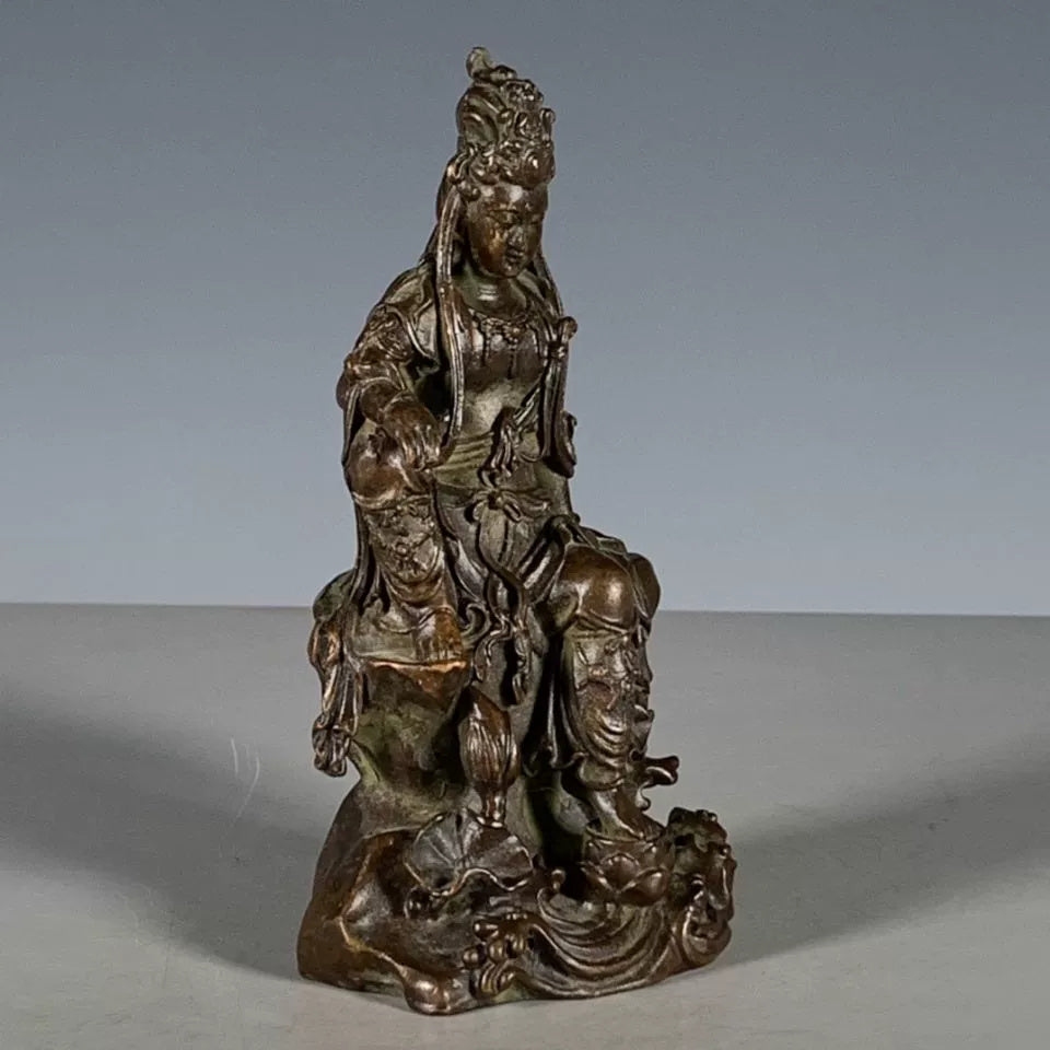 Antique Old Object Guanyin Small Ornaments Bronze