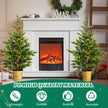 2 Pack 4 FT Dual Tone Artificial Christmas Tree With Pot Stand, Potted Xmas Pine Tree With 119 Branch Tips For Holiday Party Office Home, Green