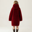 Girls' Simple Solid Color Tiglado Wool Coat