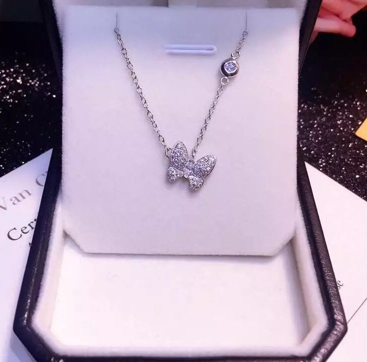 925 Sterling Silver Butterfly Long  Necklaces