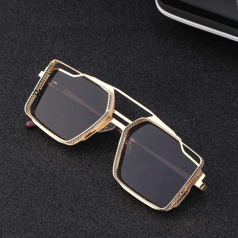 Vintage Steampunk Sunglasses Metal Hollow-out For Men
