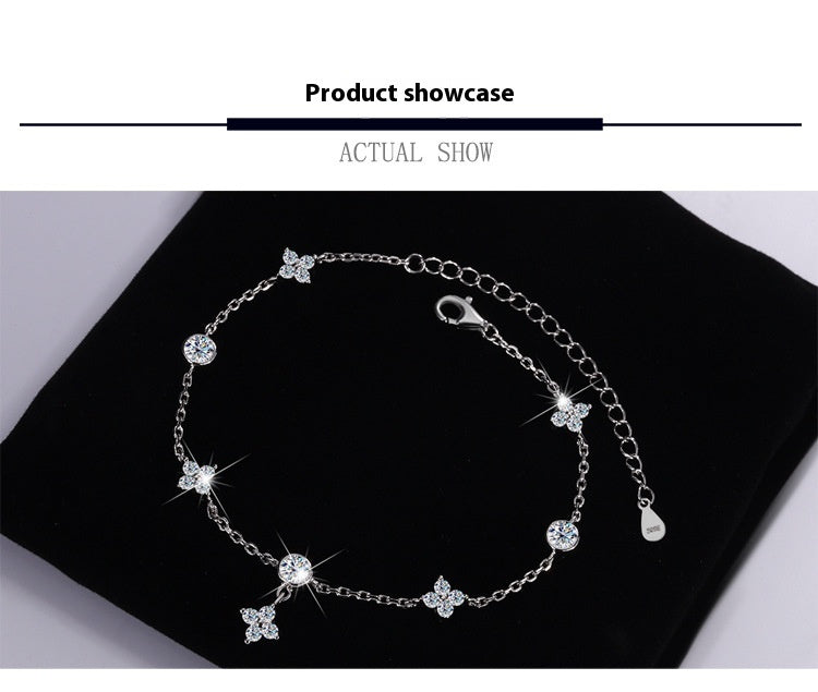 S925 Silver-plated Platinum Moissanite Bracelet