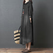 Cotton and linen denim shirt skirt