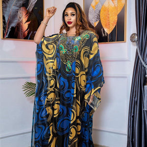 Fashion Printed Robe Dress Women