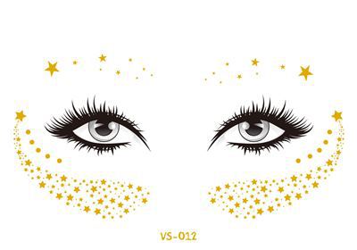 Bronzing face tattoo sticker