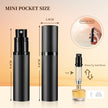 2pcs 5ml Empty Perfume Spray Bottle Portable Mini Refillable Fragrance Atomizer Travel Container Black Fragrance Refill Bottle Fine Mist Bottom Filling Inner Bottle Sprayer Cosmetic Packaging Gif