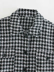 Women's houndstooth coat coat
