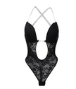back transparent shoulder strap steel ring gathered chest corset body piece lace body shaping underwear