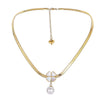 Stainless Steel Four-leaf Clover Pearl Shell Necklace