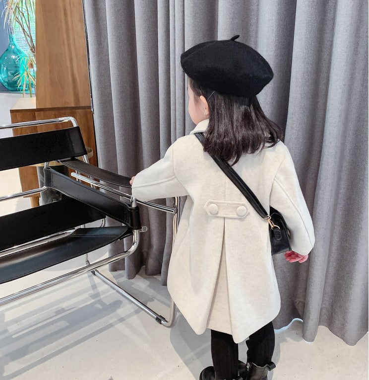 Cotton Padded Double-breasted Woolen Coat