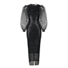 Lantern Sleeves Stretch Sequin Party Mid-length Dresses For Women