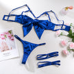 Underwear Steel Ring Cutout Topless Color Three-piece Set