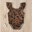 Flying Sleeve One-piece Girl Leopard Pattern Swimming Suit