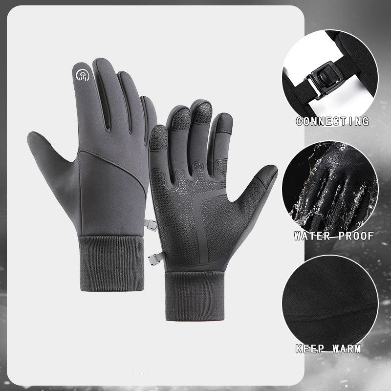 Velvet Touch Screensaver Warm Waterproof Cycling Gloves