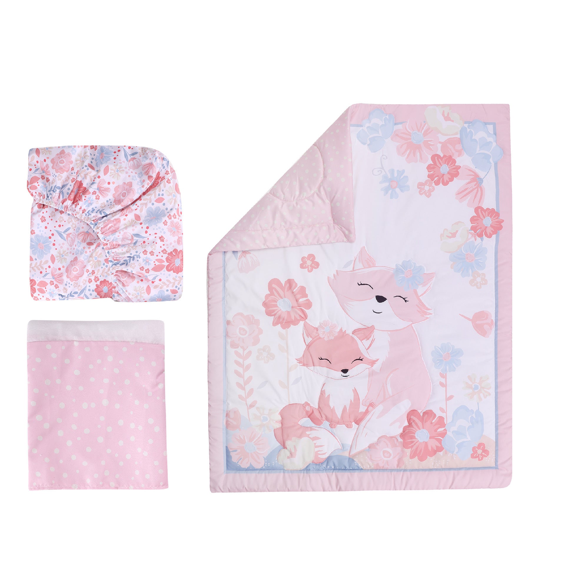 Children Quilt Fitted Sheet Single Bed Skirt Infant Bedding 3 pieces newborn kids bedding set
