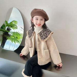 Mori Style Girls' Fleece-lined Coat Baby Girl