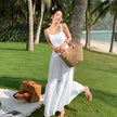 Waist Slimming Vacation Style Beach Dress Summer