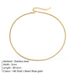 Box Chain Bare Gold Plated Necklace Stainless Steel