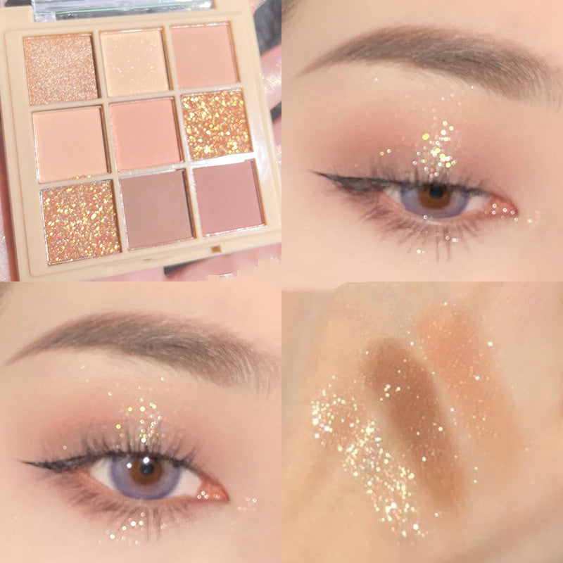 Women's Fashion Nine Color Matte Glitter Eyeshadow Palette