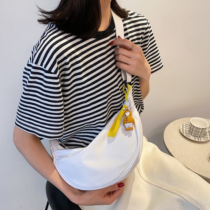 Nylon  Women's Saddle All-matching Crossbody Dumpling Bag