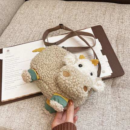 Plush Bag Female Cartoon Lamb Student One Shoulder Crossbody Bag