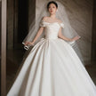 Off-shoulder Satin Wedding Dress