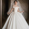 Off-shoulder Satin Wedding Dress