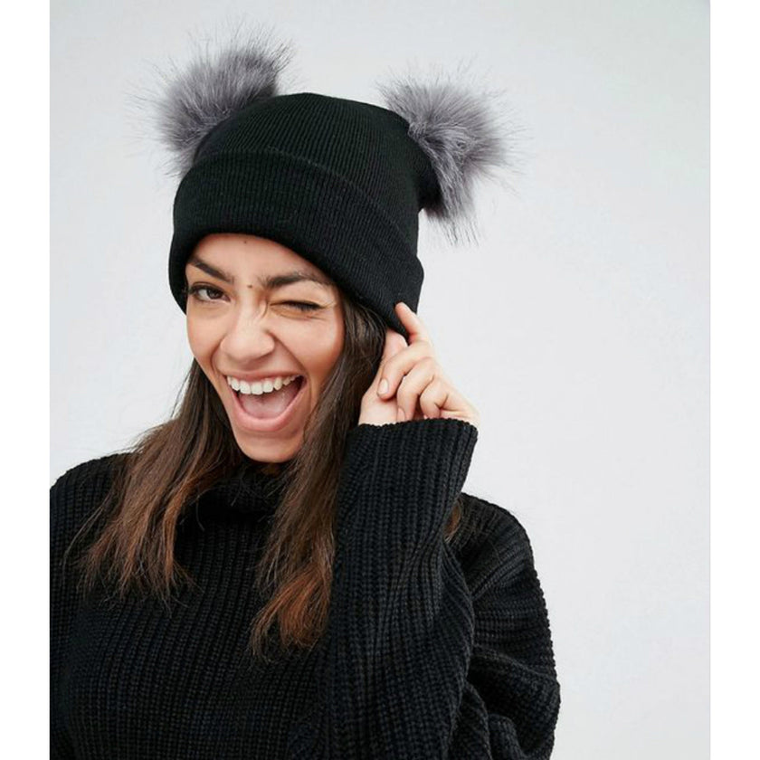 Fashion Women's Double   Woolen Hat