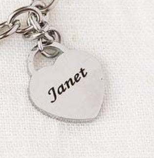 Stainless Steel Engraved DIY Heart Bracelet