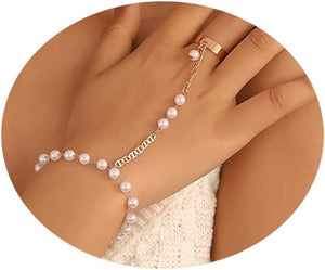 Small Rice-shaped Beads Rice Beads Zircon Pearl Ring Chain Love Finger Chain Ornament