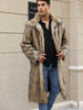 Yellow Lapel Imitation Fox Fur Men's Long Coat