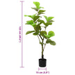 Artificial Ficus Tree, 30 Leaves, 125 cm