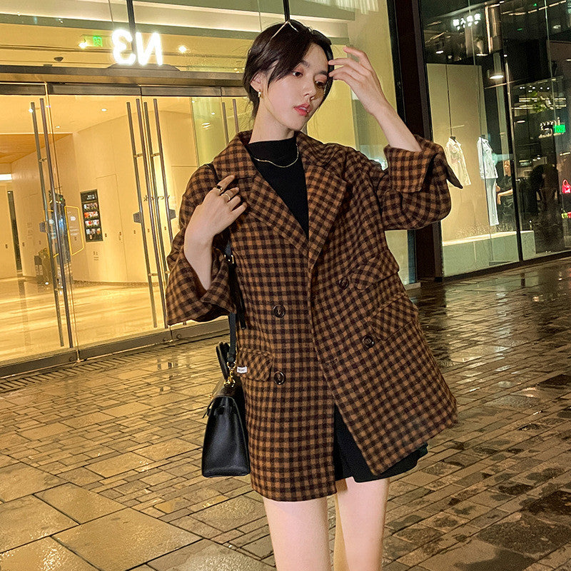 British Plaid Double-faced Cashmere Coat Women