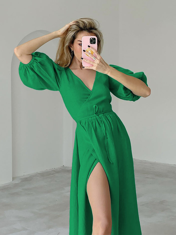 High Waist French Temperament A-line Skirt Female Open Dress Summer