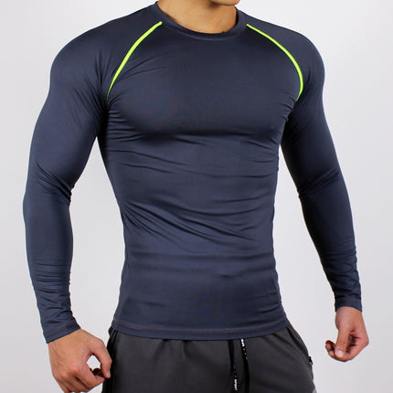 Long-sleeved fitness clothes tights basketball T-shirt