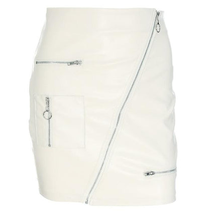 ELEGANT LEATHER ZIPPER SKIRT