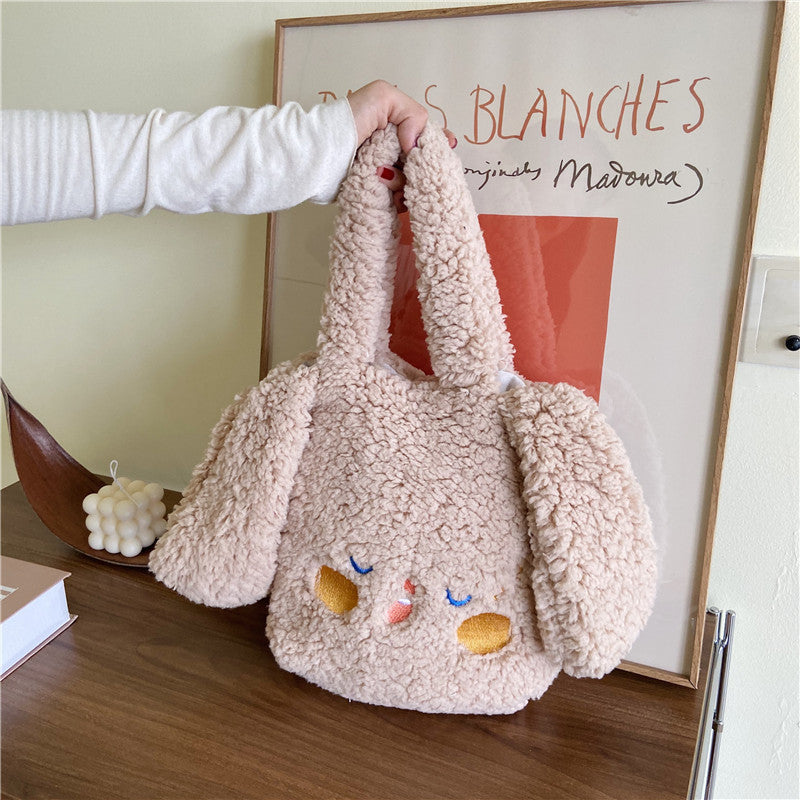 New Style Plush Dog Ear Handbag Female Cute Cartoon