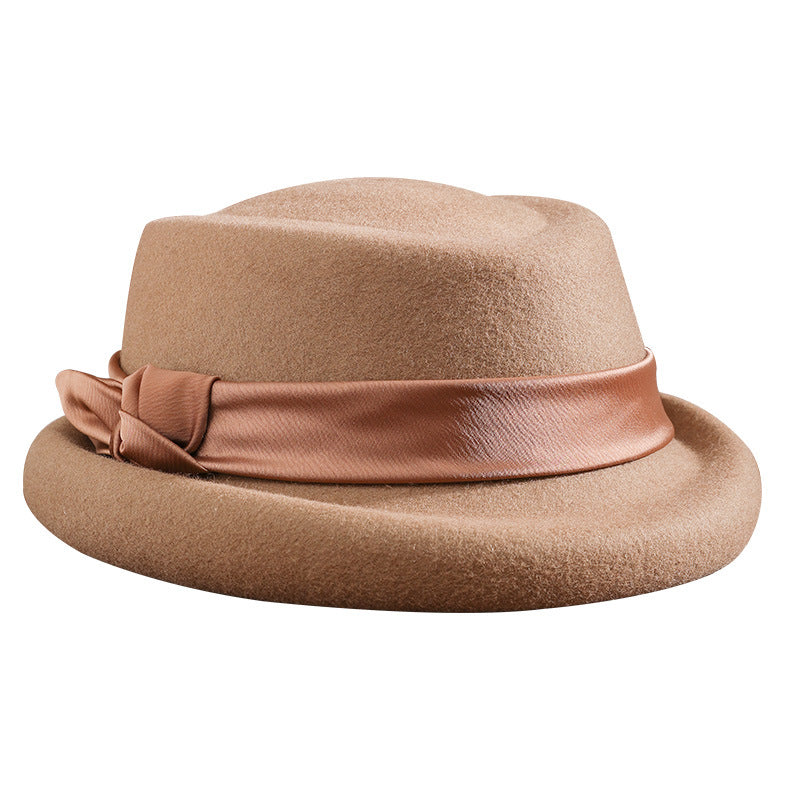 French Style Retro Bucket Hat Women's Woolen Beret