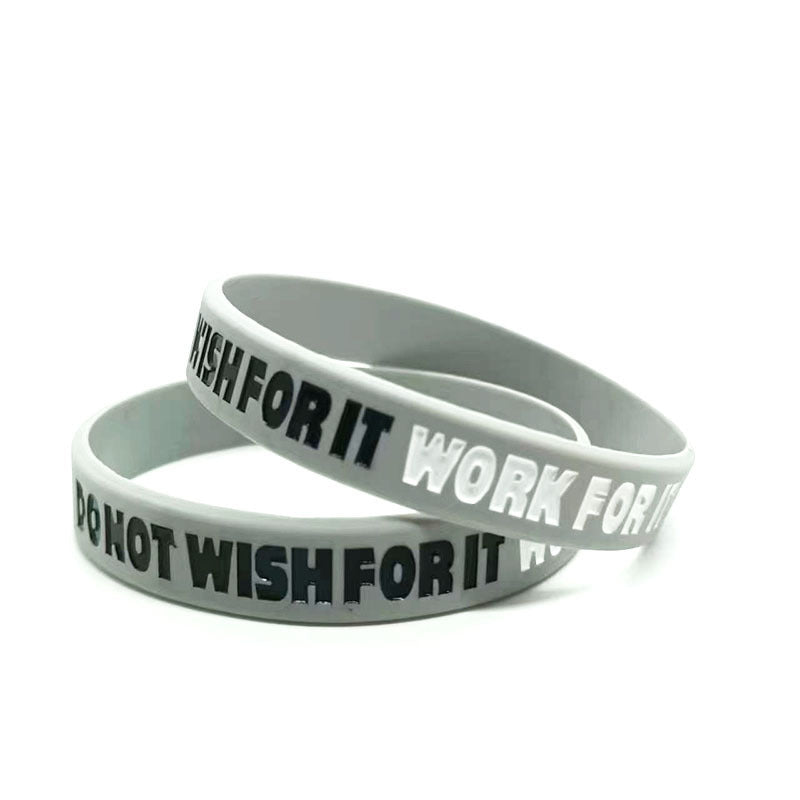 Male And Female Teenagers Concave Color Filled Silicone Bracelet