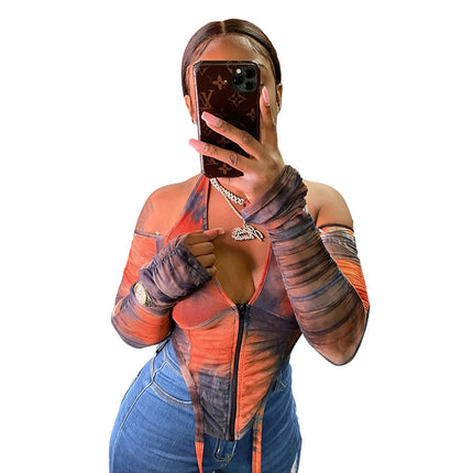 Popular niche print T-shirt women tops