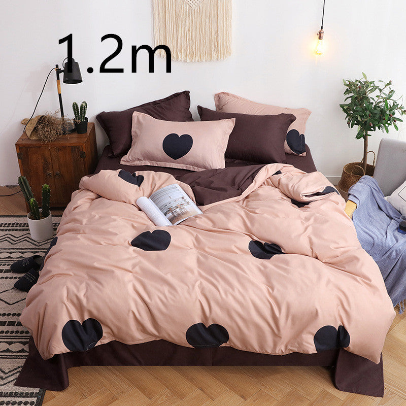 Four-piece set of net red aloe cotton bedding