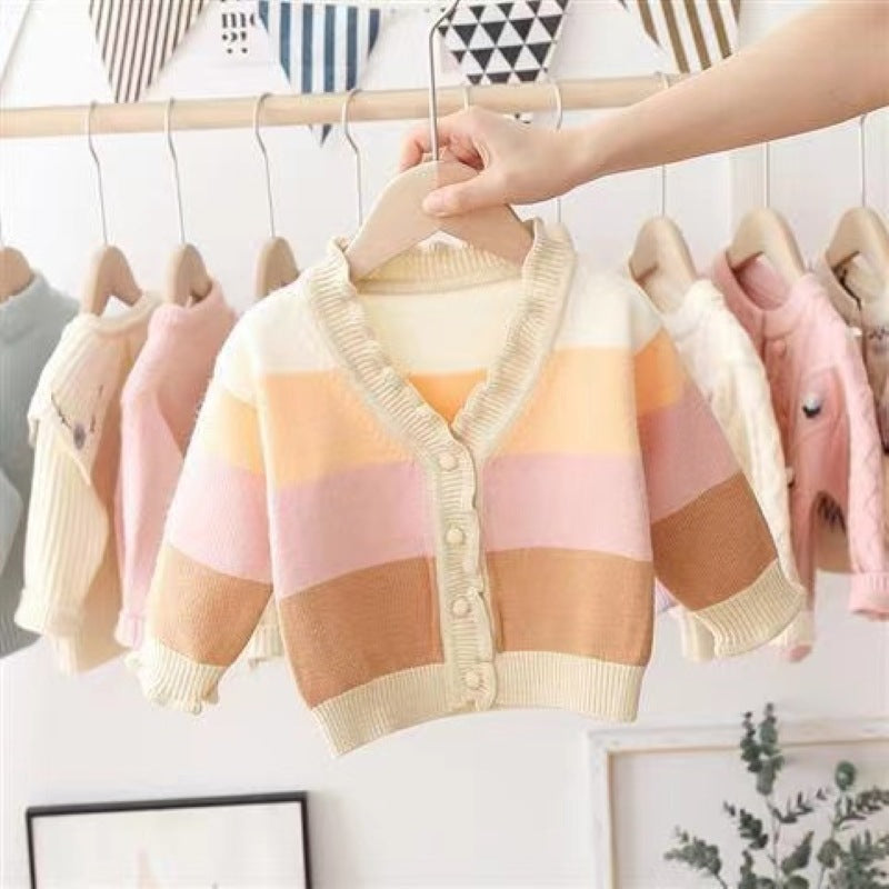 Autumn New Coat Knitted Cardigan Baby Sweater Top