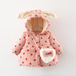 Fruit Printed Fleece-lined Thickened Girls' Cotton-coat Free Bag