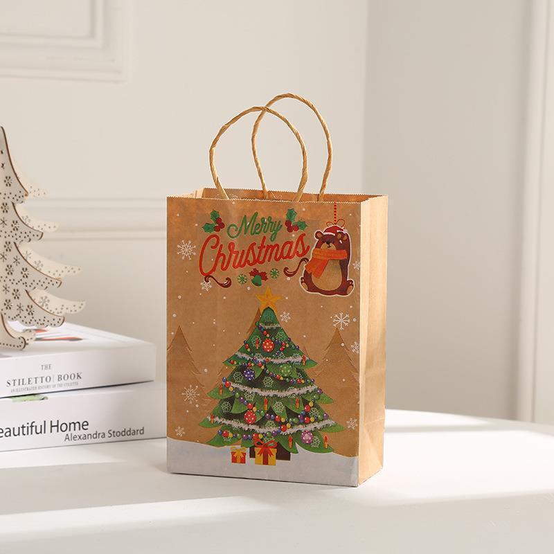 Christmas Gift Portable Kraft Paper Gift Bag