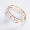 Pearl crystal rhinestone bracelet