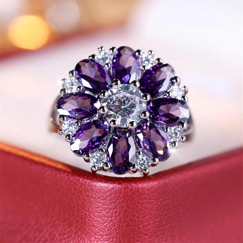Petal-shaped Flower Ring Simple Personality Special Interest Light Luxury